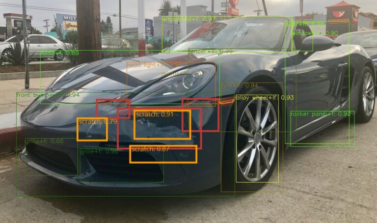 컴퓨터 비젼 기술로 구동되는 MotionsCloud의 AI 인공지능 손상 평가 엔진에 의한 손상 분석